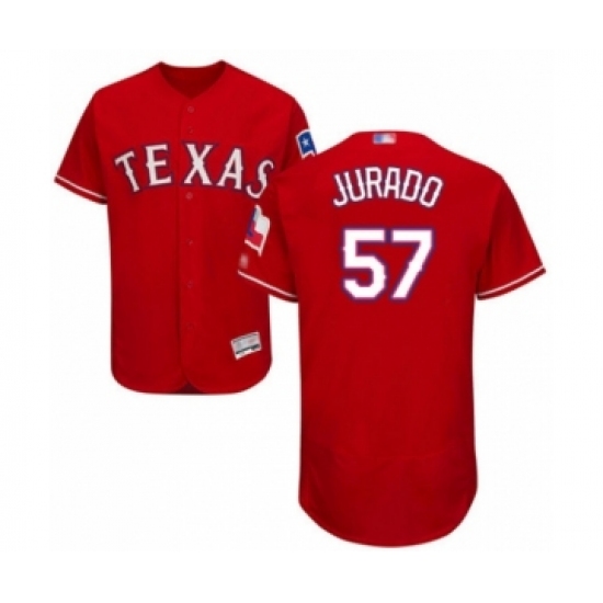 Men's Texas Rangers 57 Ariel Jurado Red Alternate Flex Base Authentic Collection Baseball Player Jersey
