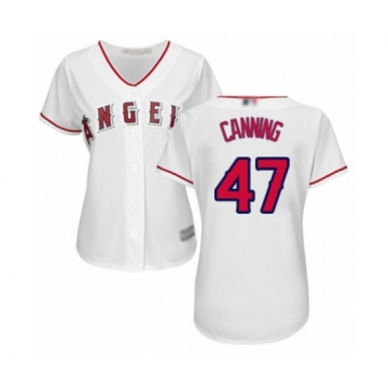 Women's Los Angeles Angels of Anaheim 47 Griffin Canning Authentic White Home Cool Base Baseball Player Jersey