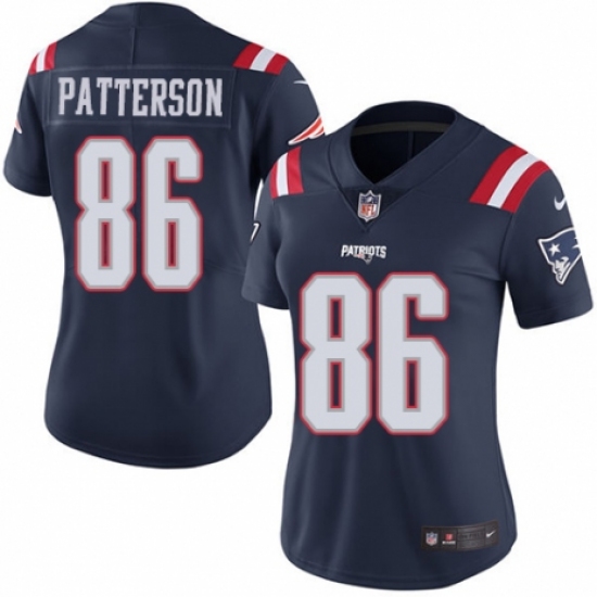 Women's Nike New England Patriots 86 Cordarrelle Patterson Limited Navy Blue Rush Vapor Untouchable NFL Jersey