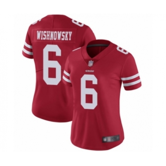 Women's San Francisco 49ers 6 Mitch Wishnowsky Red Team Color Vapor Untouchable Limited Player Football Jersey