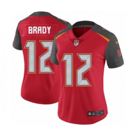 Women's Tampa Bay Buccaneers 12 Tom Brady Red Team Color Vapor Untouchable Limited Player Football Jersey