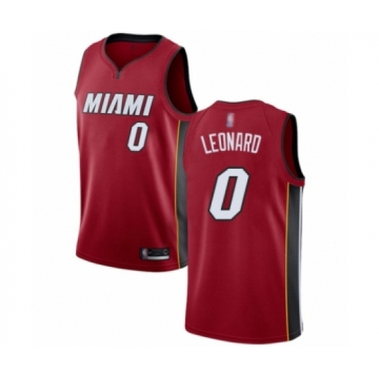 Youth Miami Heat 0 Meyers Leonard Swingman Red Basketball Jersey Statement Edition