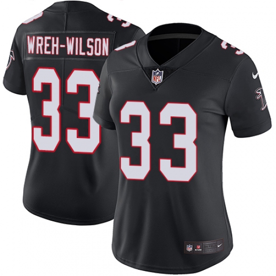 Women's Nike Atlanta Falcons 33 Blidi Wreh-Wilson Elite Black Alternate NFL Jersey