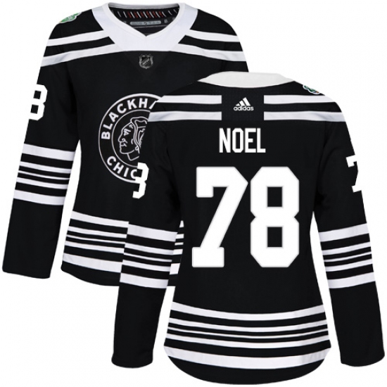 Women's Adidas Chicago Blackhawks 78 Nathan Noel Authentic Black 2019 Winter Classic NHL Jersey
