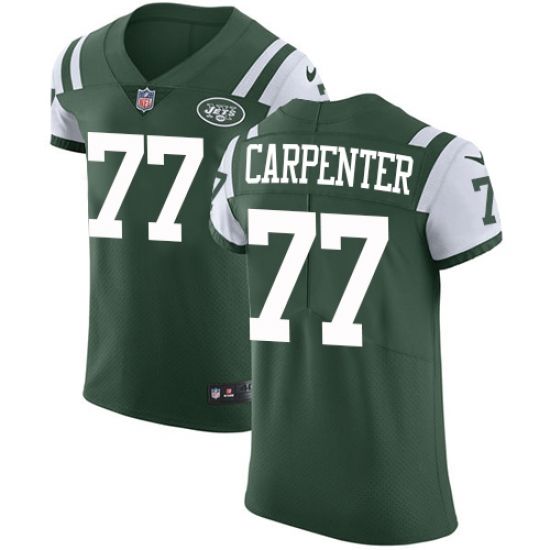 Men's Nike New York Jets 77 James Carpenter Elite Green Team Color NFL Jersey