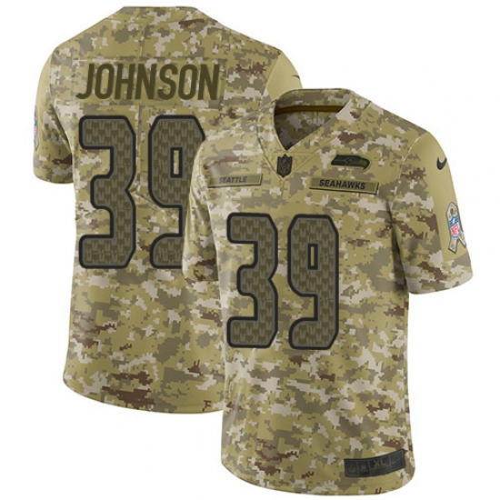 Youth Nike Seattle Seahawks 39 Dontae Johnson Limited Camo 2018 Salute to Service NFL Jersey
