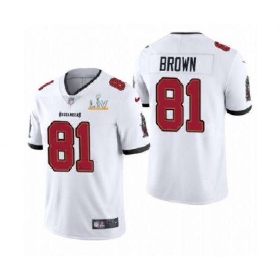 Youth Tampa Bay Buccaneers 81 Antonio Brown White 2021 Super Bowl LV Jersey