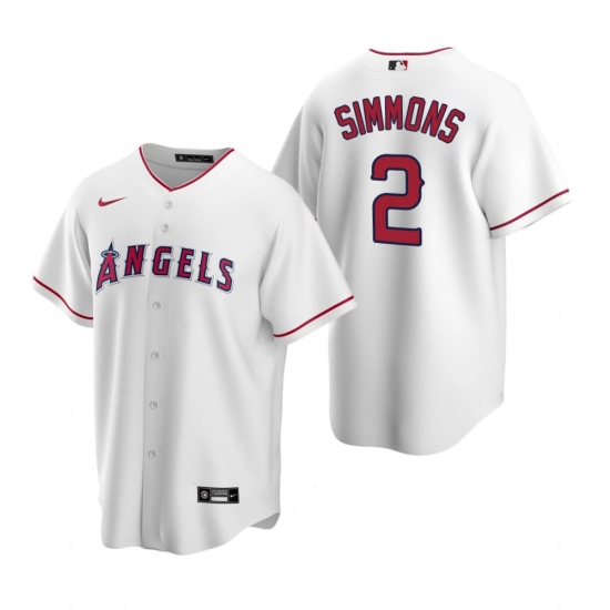Men's Nike Los Angeles Angels 2 Andrelton Simmons White Home Stitched Baseball Jersey