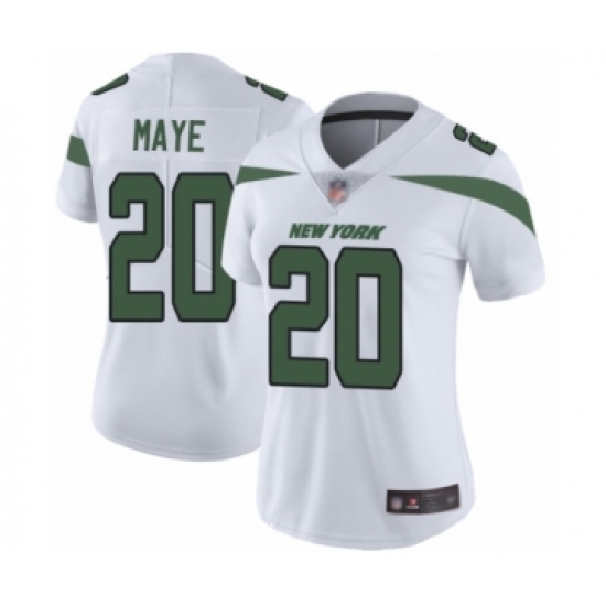 Women's New York Jets 20 Marcus Maye White Vapor Untouchable Limited Player Football Jersey
