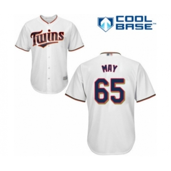 Youth Minnesota Twins 65 Trevor May Authentic White Home Cool Base Baseball Player Jersey