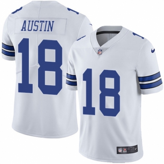 Men's Nike Dallas Cowboys 18 Tavon Austin White Vapor Untouchable Limited Player NFL Jersey