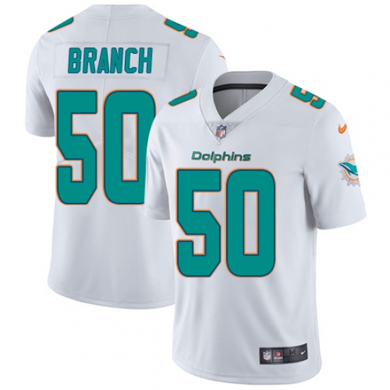 Men's Nike Miami Dolphins 50 Andre Branch White Vapor Untouchable Limited Player NFL Jersey