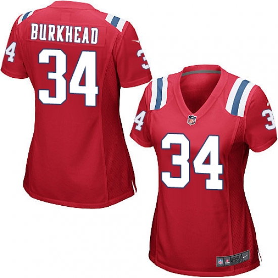 Women's Nike New England Patriots 34 Rex Burkhead Game Red Alternate NFL Jersey