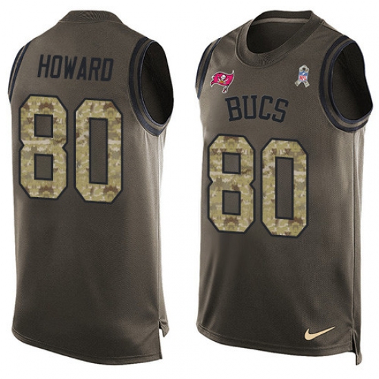 Men's Nike Tampa Bay Buccaneers 80 O. J. Howard Limited Green Salute to Service Tank Top NFL Jersey