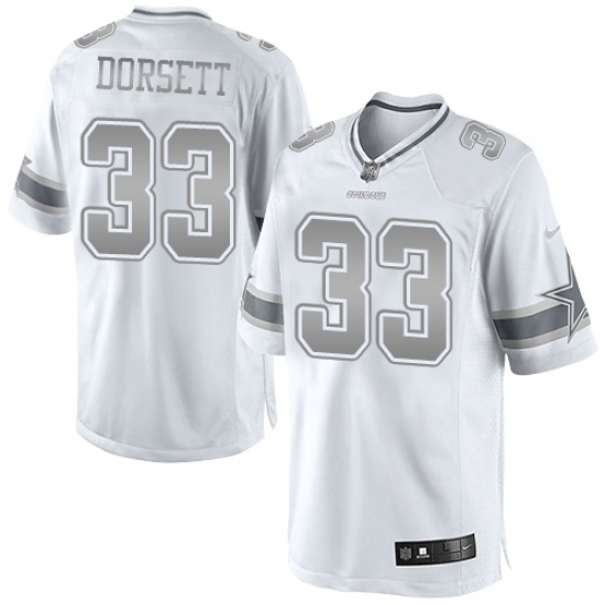 Men's Nike Dallas Cowboys 33 Tony Dorsett Limited White Platinum NFL Jersey