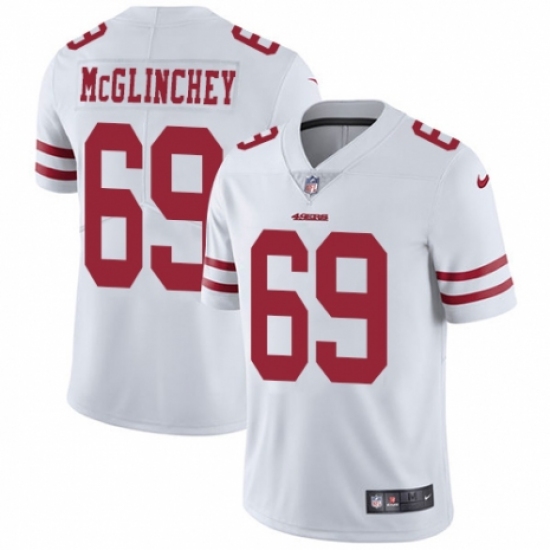 Men's Nike San Francisco 49ers 69 Mike McGlinchey White Vapor Untouchable Limited Player NFL Jersey