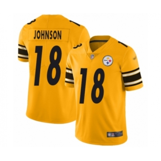 Youth Pittsburgh Steelers 18 Diontae Johnson Limited Gold Inverted Legend Football Jersey