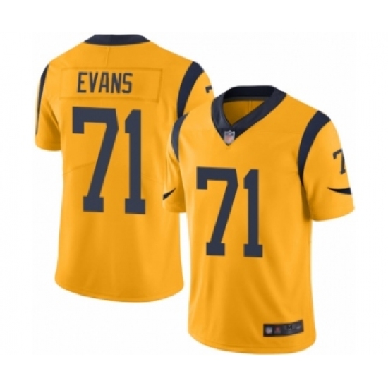 Youth Los Angeles Rams 71 Bobby Evans Limited Gold Rush Vapor Untouchable Football Jersey