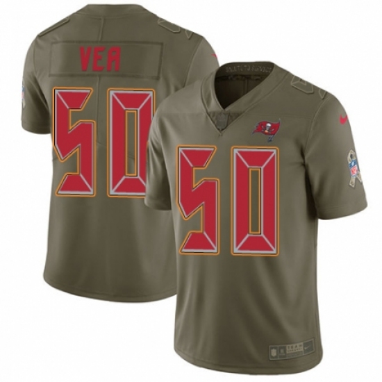 Men's Nike Tampa Bay Buccaneers 50 Vita Vea Limited Olive 2017 Salute to Service NFL Jersey