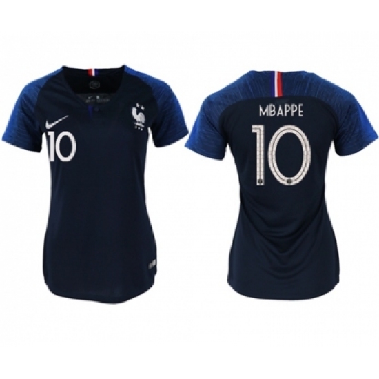 Women's France 10 Mbappe Home Soccer Country Jersey