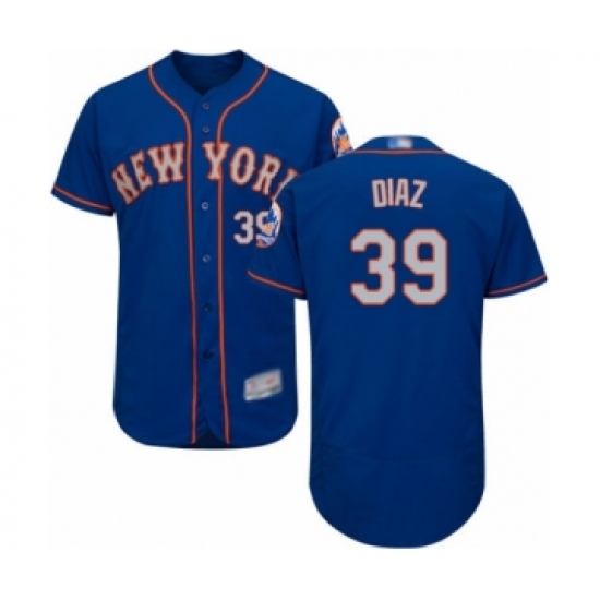 Men's New York Mets 39 Edwin Diaz Royal Gray Alternate Flex Base Authentic Collection Baseball Jersey