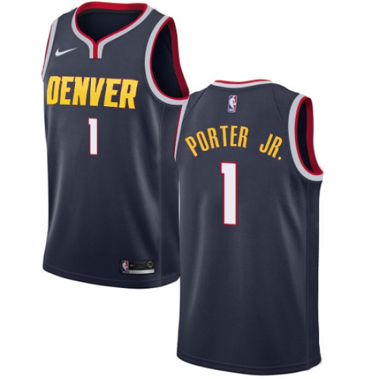 Men's Nike Denver Nuggets 1 Michael Porter Jr. Navy NBA Swingman Icon Edition Jersey