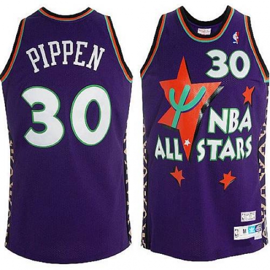 Men's Adidas Chicago Bulls 30 Scottie Pippen Authentic Purple 1995 All Star Throwback NBA Jersey