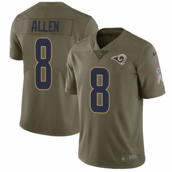 Youth Nike Los Angeles Rams 8 Brandon Allen Limited Olive 2017 Salute to Service NFL Jersey