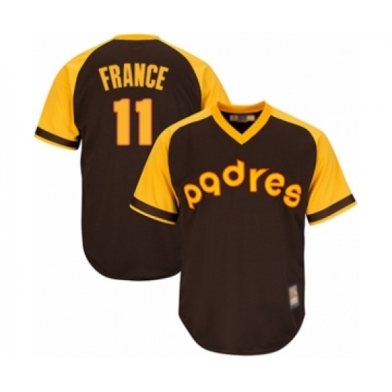 Youth San Diego Padres 11 Ty France Authentic Brown Alternate Cooperstown Cool Base Baseball Player Jersey