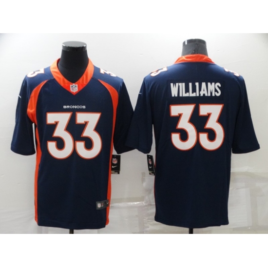 Men's Denver Broncos 33 Javonte Williams Nike Blue Stitched Limited Jersey