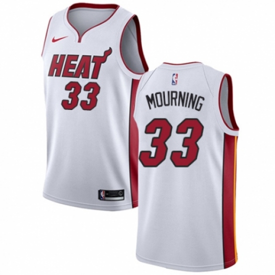Youth Nike Miami Heat 33 Alonzo Mourning Swingman NBA Jersey - Association Edition