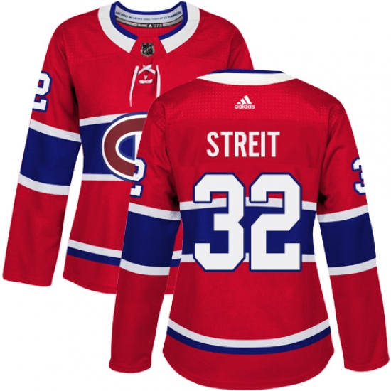 Women's Adidas Montreal Canadiens 32 Mark Streit Authentic Red Home NHL Jersey