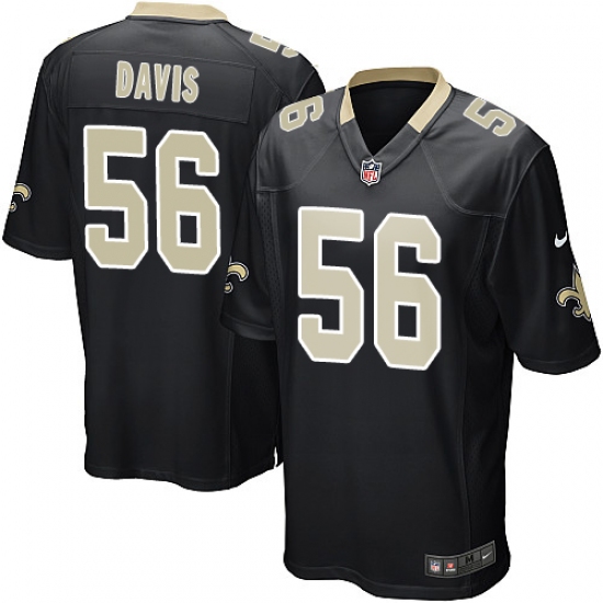 Men's Nike New Orleans Saints 56 DeMario Davis Game Black Team Color NFL Jersey