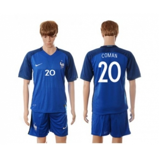 France 20 Coman Blue Soccer Country Jersey