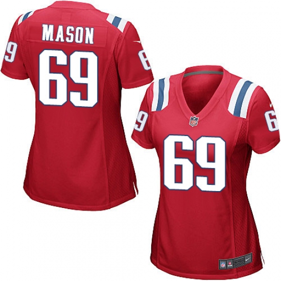 Women's Nike New England Patriots 69 Shaq Mason Game Red Alternate NFL Jersey