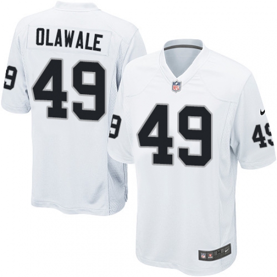 Men's Nike Oakland Raiders 49 Jamize Olawale Game White NFL Jersey