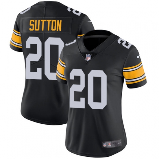 Women's Nike Pittsburgh Steelers 20 Cameron Sutton Black Alternate Vapor Untouchable Limited Player NFL Jersey