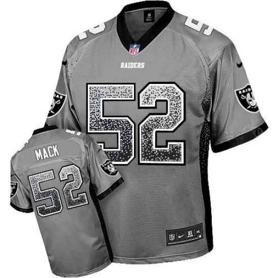 Youth Nike Oakland Raiders 52 Khalil Mack Elite Grey Drift Fashion NFL Jersey