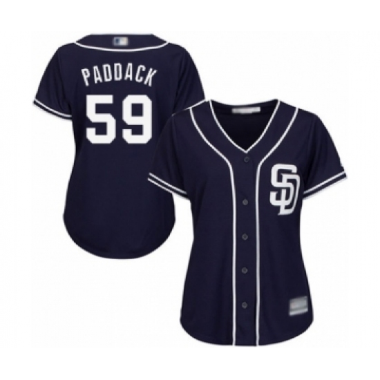Women's San Diego Padres 59 Chris Paddack Authentic Navy Blue Alternate 1 Cool Base Baseball Player Jersey