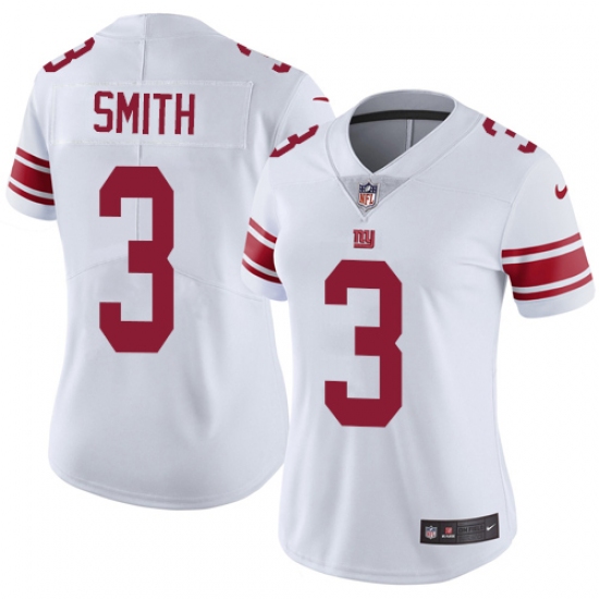 Women's Nike New York Giants 3 Geno Smith White Vapor Untouchable Limited Player NFL Jersey