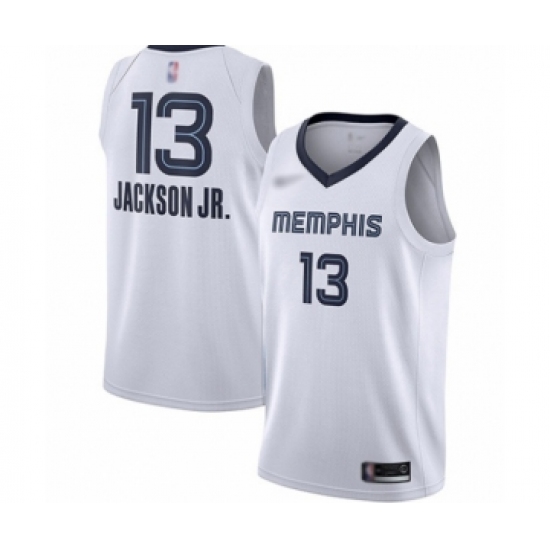 Men's Memphis Grizzlies 13 Jaren Jackson Jr. Authentic White Finished Basketball Jersey - Association Edition