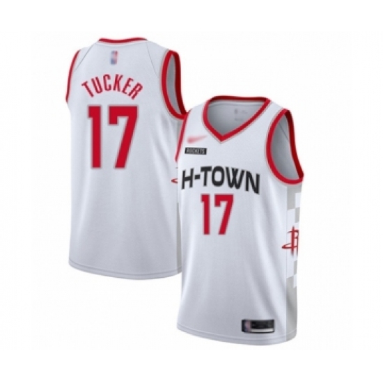 Youth Houston Rockets 17 PJ Tucker Swingman White Basketball Jersey - 2019 20 City Edition