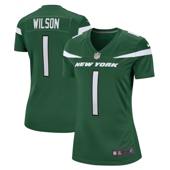 Women's New York Jets 1 Zach Wilson Nike Green 2021 NFL Draft First Round Pick Game Jersey