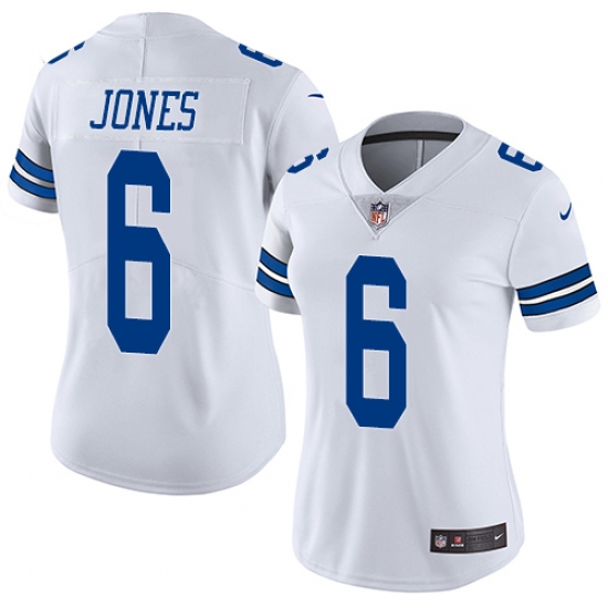 Women's Nike Dallas Cowboys 6 Chris Jones White Vapor Untouchable Limited Player NFL Jersey