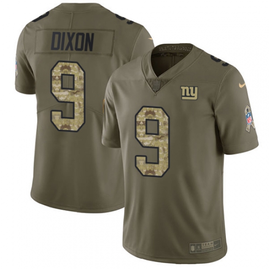 Youth Nike New York Giants 9 Riley Dixon Limited Olive Camo 2017 Salute to Service NFL Jersey