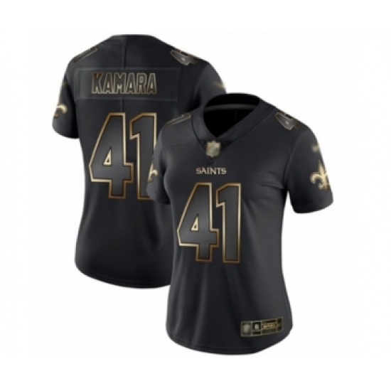 Women's New Orleans Saints 41 Alvin Kamara BlackGold Vapor Untouchable Limited Football Jersey