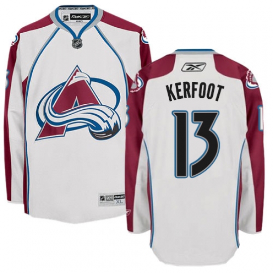 Youth Reebok Colorado Avalanche 13 Alexander Kerfoot Authentic White Away NHL Jersey