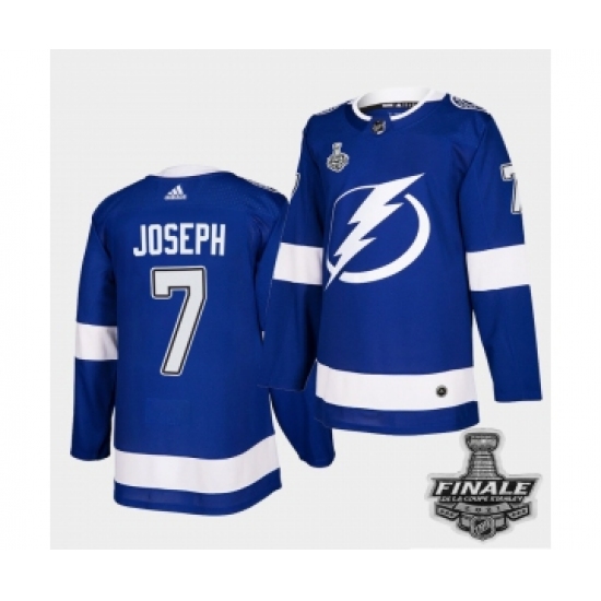 Men's Adidas Lightning 7 Mathieu Joseph Blue Home Authentic 2021 Stanley Cup Jersey