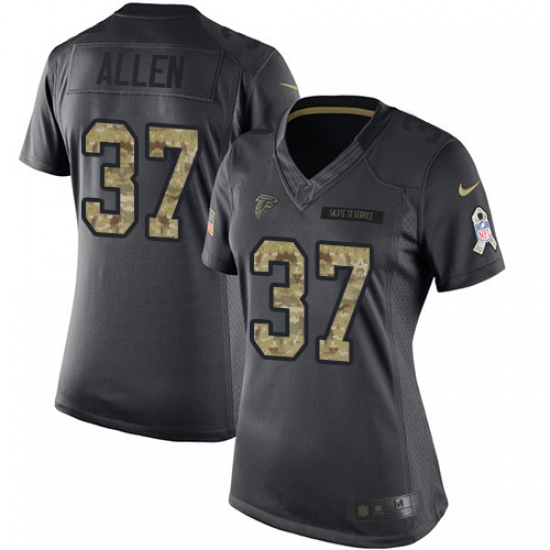 Women's Nike Atlanta Falcons 37 Ricardo Allen Limited Black 2016 Salute to Service NFL Jersey