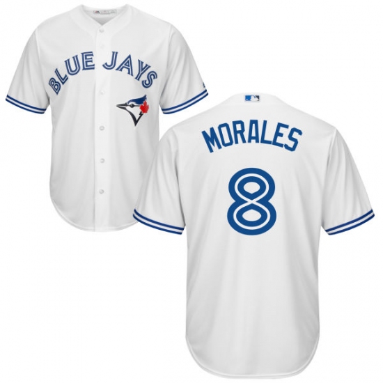 Youth Majestic Toronto Blue Jays 8 Kendrys Morales Authentic White Home MLB Jersey